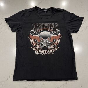 Originality Womens‎ XL Nashville Choppers Tee Black Short Sleeve Biker Tee